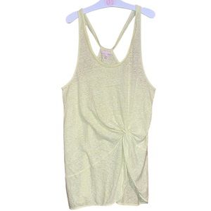 •VICTORIA'S SECRET•YELLOW TUNIC TANK TOP WITH POM POM DETAIL RACERBACK SIZE LG